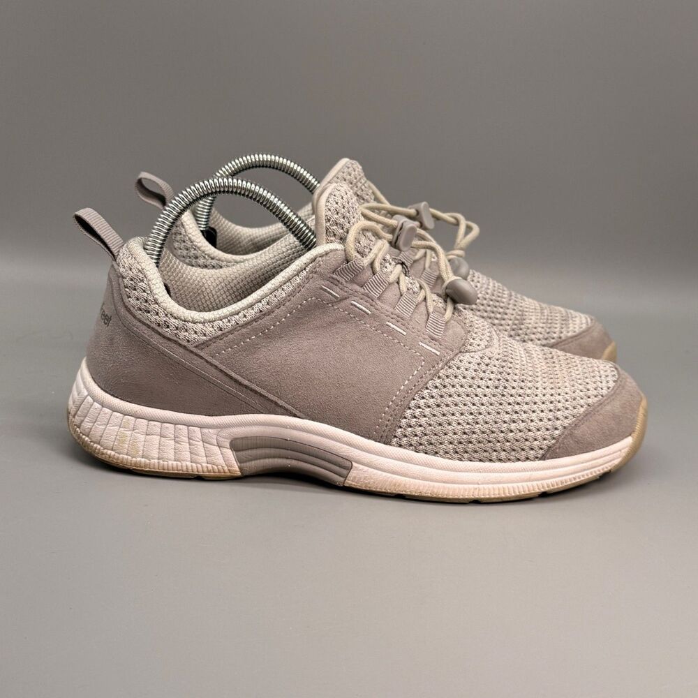 Orthofeet Francis Women's 9 Gray Suede Low Top Athletic Walking Sneakers Shoes